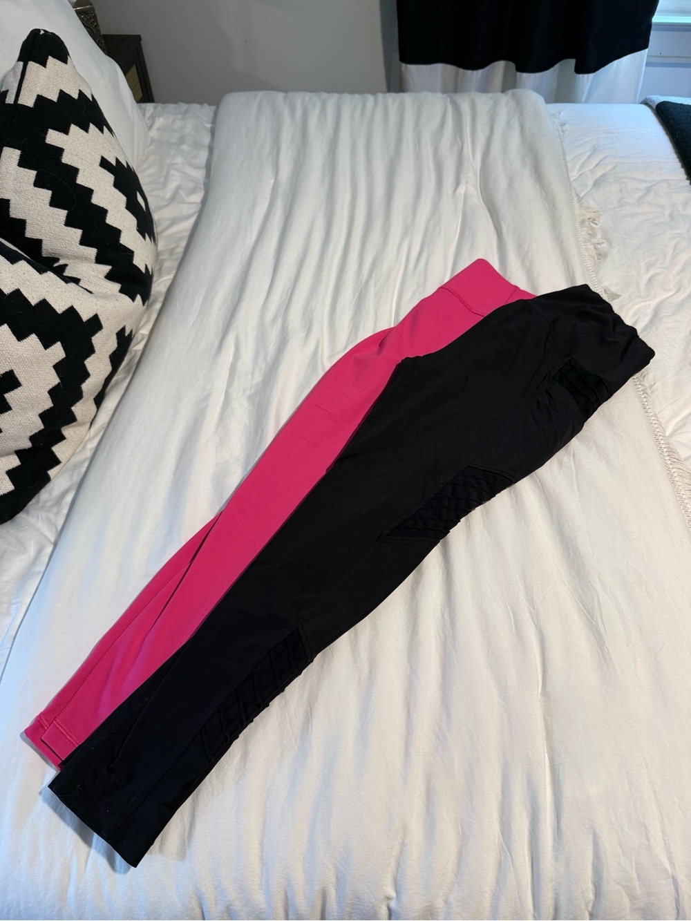 Women’s Athletic Leggings Bundle Black & Hot Pink High Rise Workout Pants